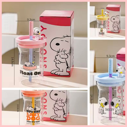 Vaso Vidrio Templado “Snoopy”. Apto para líquidos calientes y fríos. 700ml