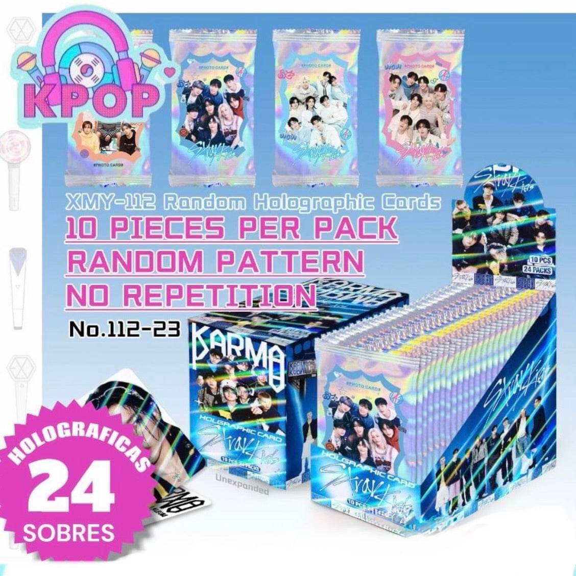 Set 10 Photocards Holograficas Sorpresa “Straykids”