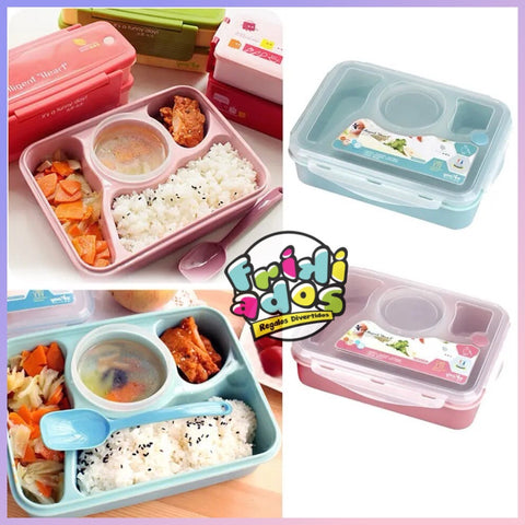 Lunch Box + Cuchara “Estilo Japonés”. Apto para microondas, 24x19x7Cms