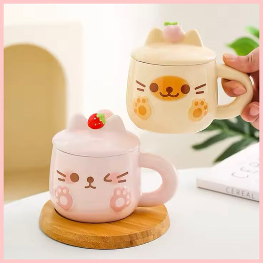 Taza + Tapa + Cuchara “Gatitos”. 400ml