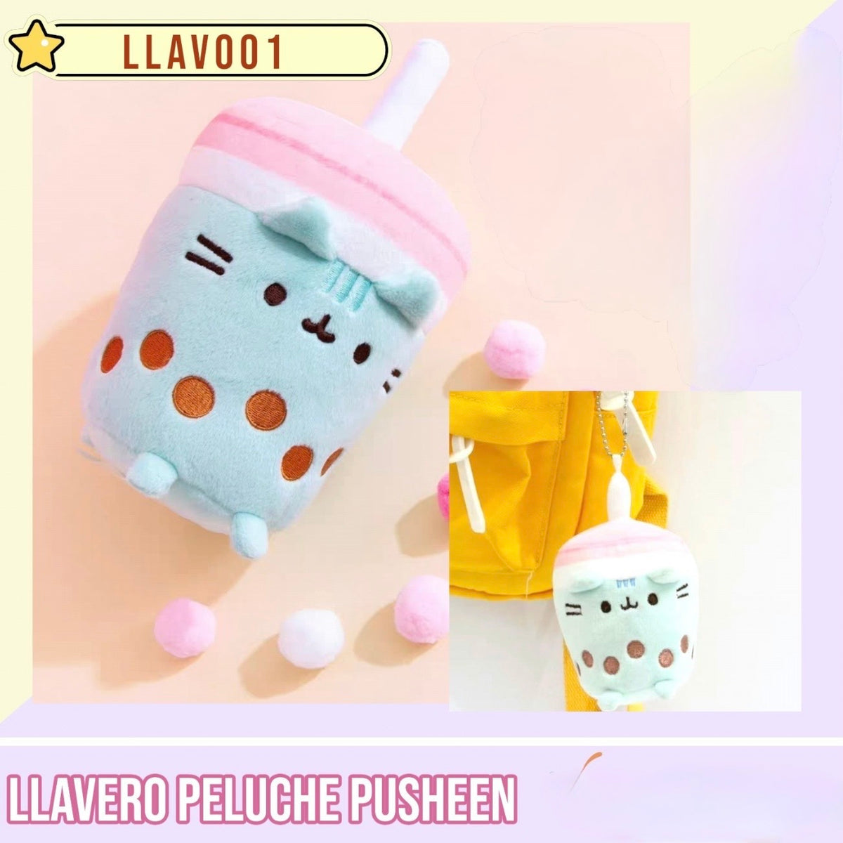 Llavero “Pusheen Bubble Tea”