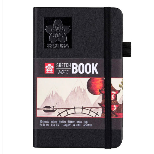 Sketchbook A6 (14x9 cms) hoja Blanca + Pigma Micrón PN Negro - Sakura