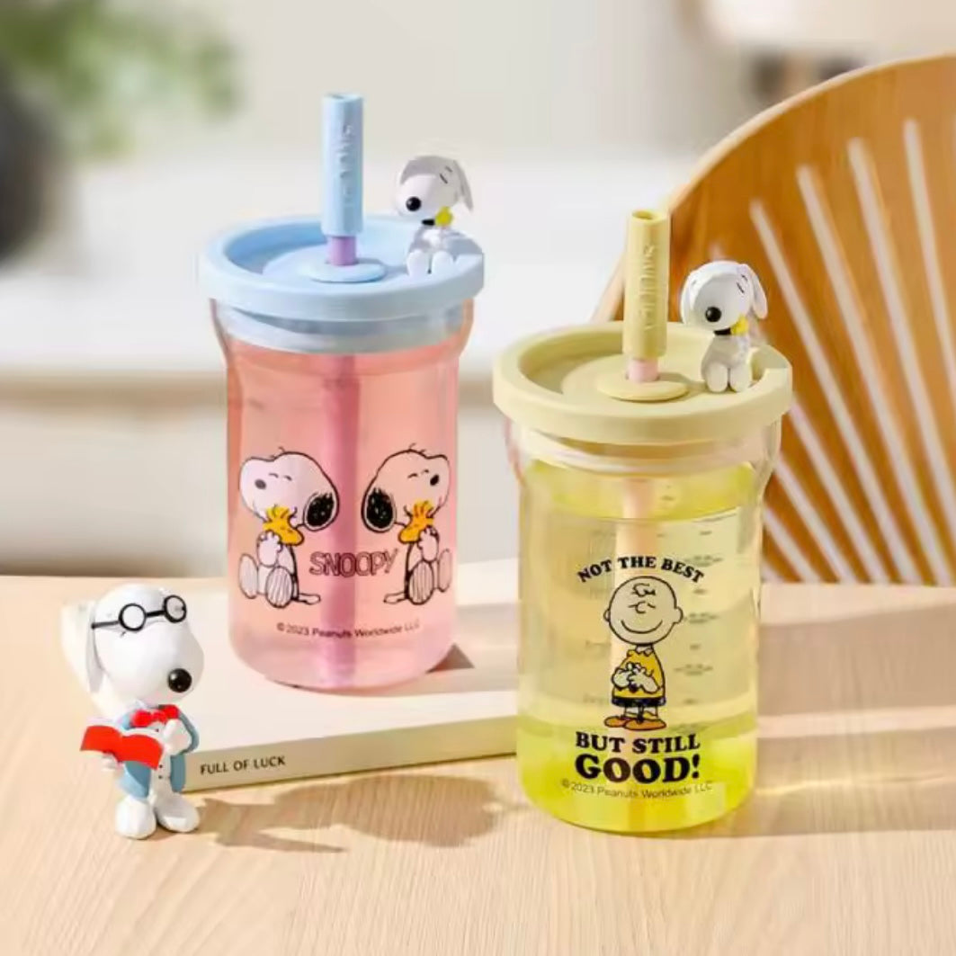 Vaso Vidrio Templado “Snoopy”. Apto para líquidos calientes y fríos. 700ml
