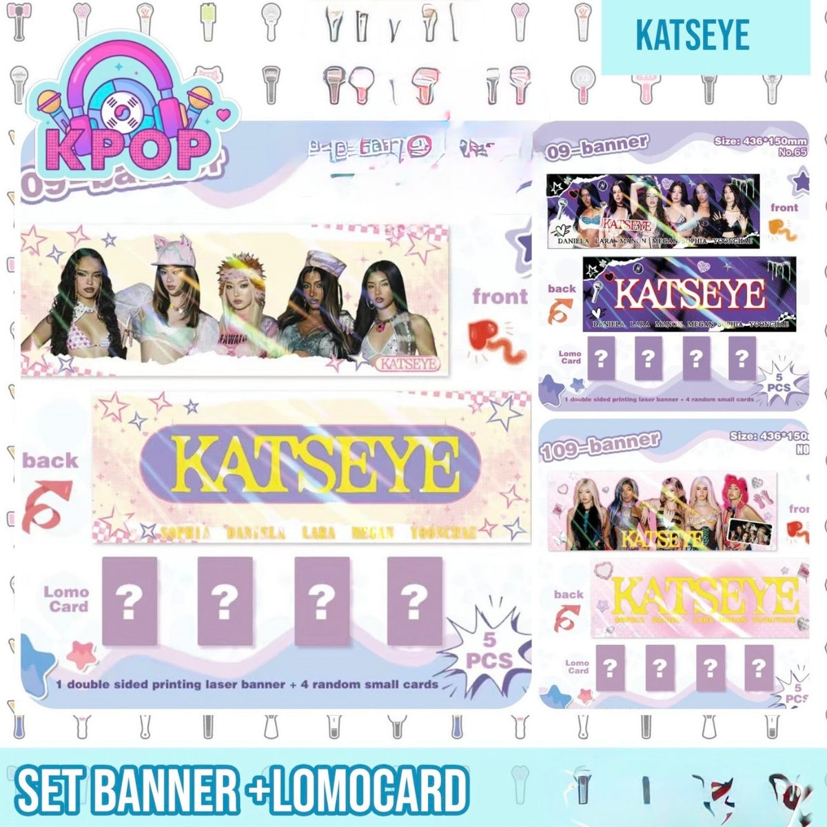 Banner + 4 Photocards “Katseye”.