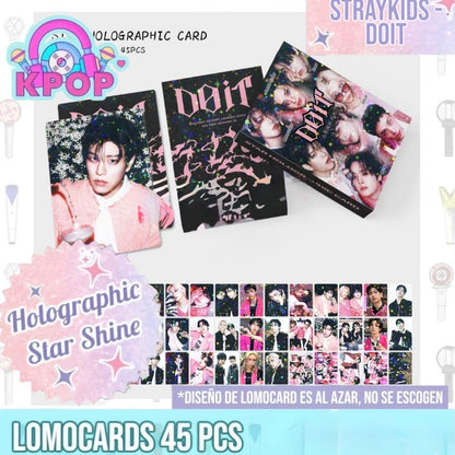 Set 45 Photocards Holographic Shine “Straykids”.