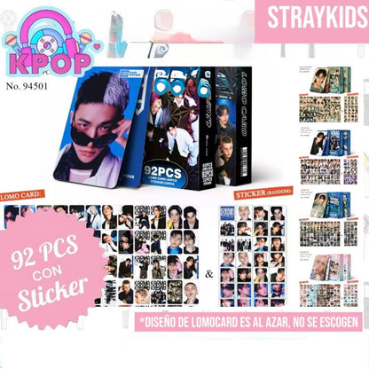 Set 92 PCS “Straykids”. 60 Photocards + 32 Mini Stickers.