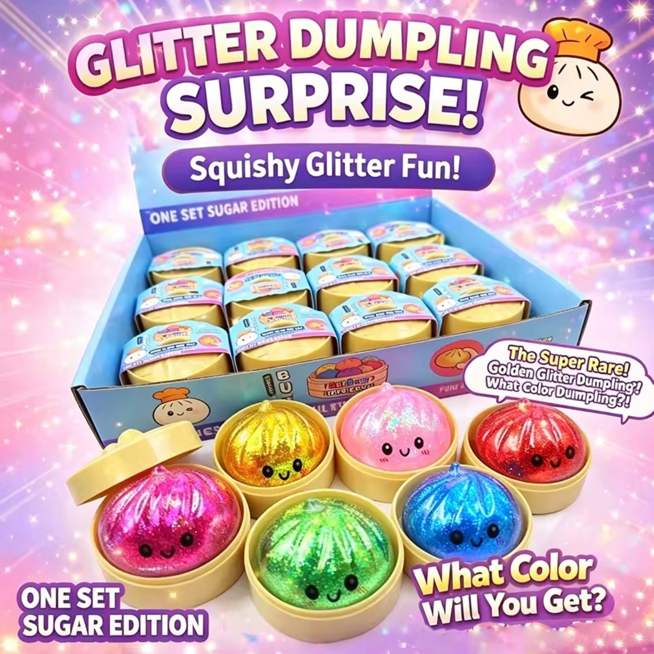 Squishy Dumpling con Carita “Glitter”