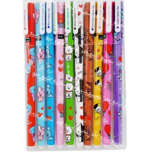 Set 10 Tiralíneas “BT21”. Distintos Colores