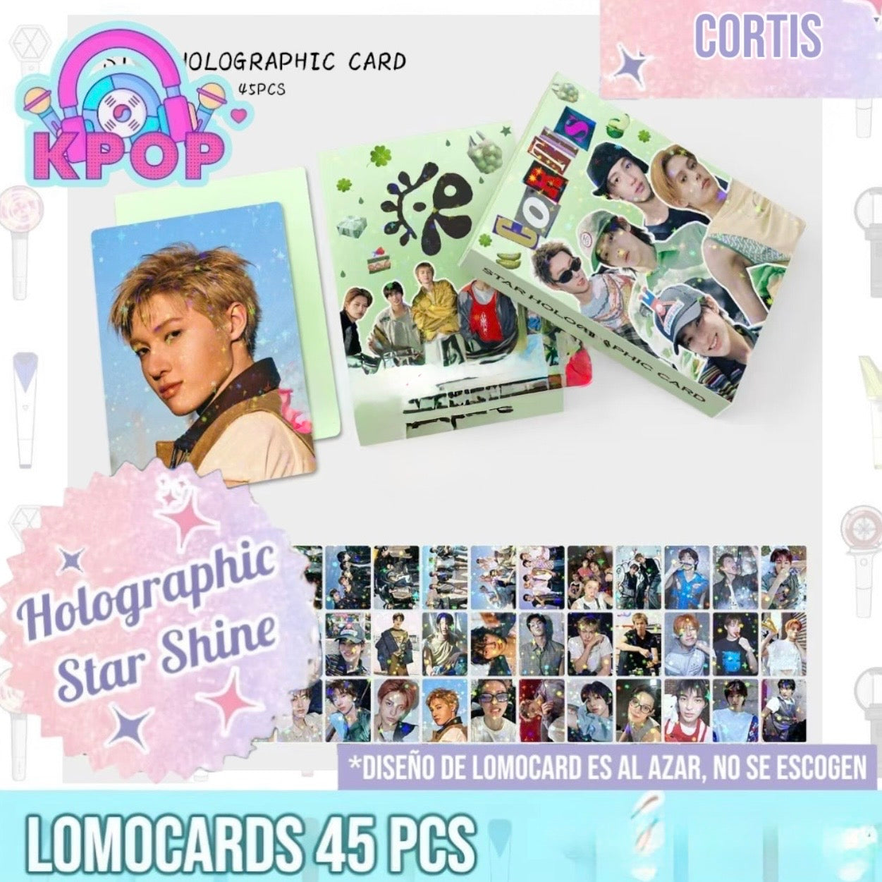 Set 45 Photocards Holographic Shine “CORTIS”.