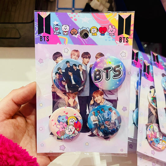 Set 4 Chapitas “ BTS”