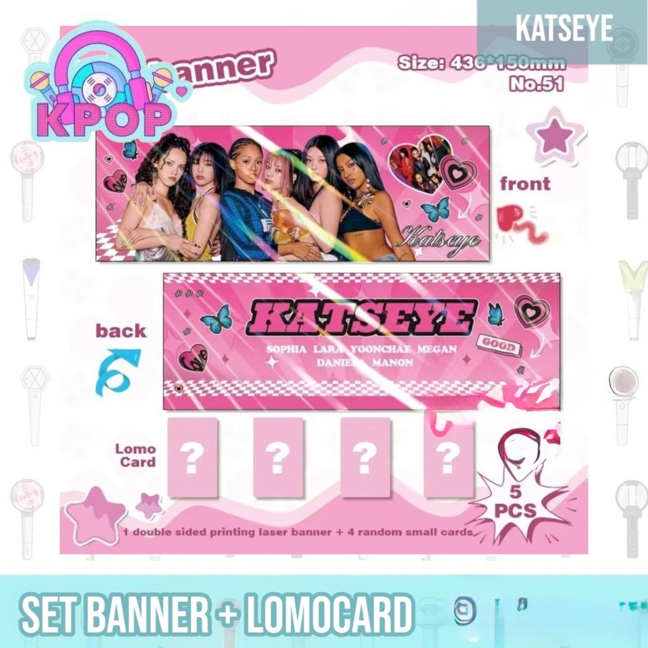 Banner + 4 Photocards “Katseye”.