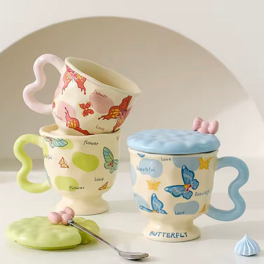 Taza + Tapa + Cuchara “Mariposa”. 400ml