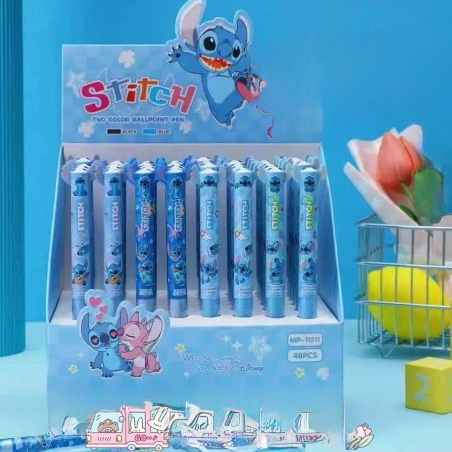 Lápiz 2 Colores (Negro y Azul) “Stitch”.