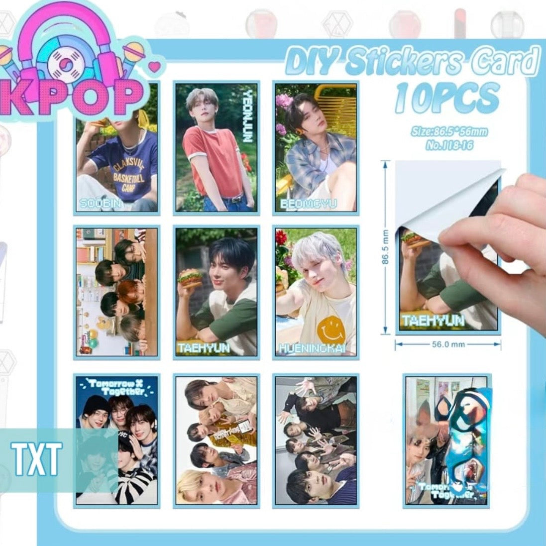 Set 10 Photocards Stickers. Distintos Grupos