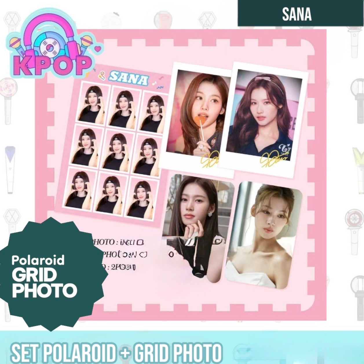 Set Polaroid + Grid Photo “Twice Sana”