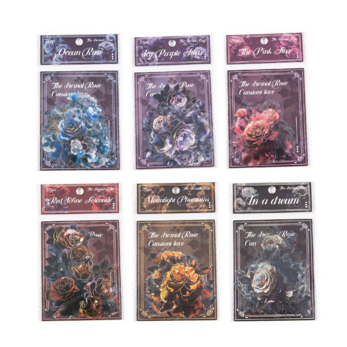 Set 20 Stickers “Rosas Negra”