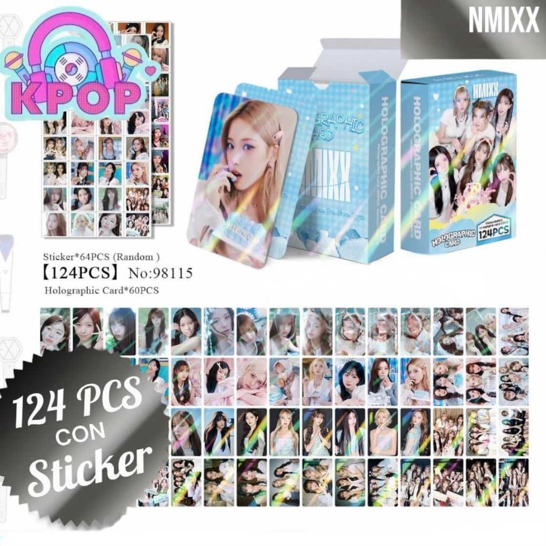 Set 124 PCS “NMIXX”. 64 Photocards + 60 Mini Stickers.