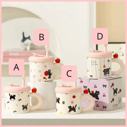 Taza con Bombilla “Gatito”. 400ml