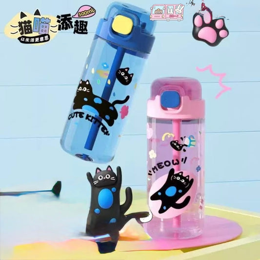 Botella con Bombilla “Gatitos”