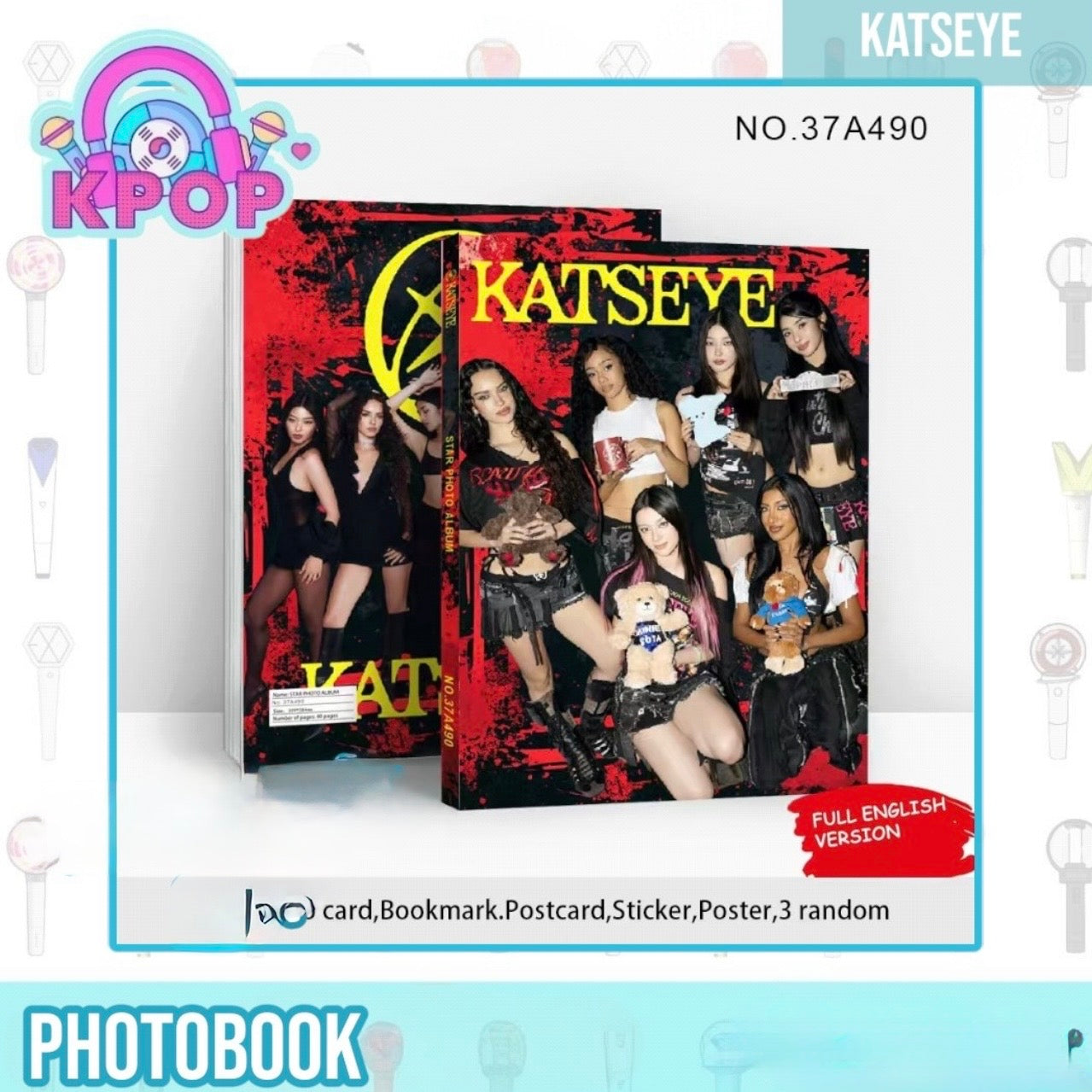 Photobook “Katseye” + 4 PhotoCards + Lámina de Stickers. 40 Páginas 29x21Cms