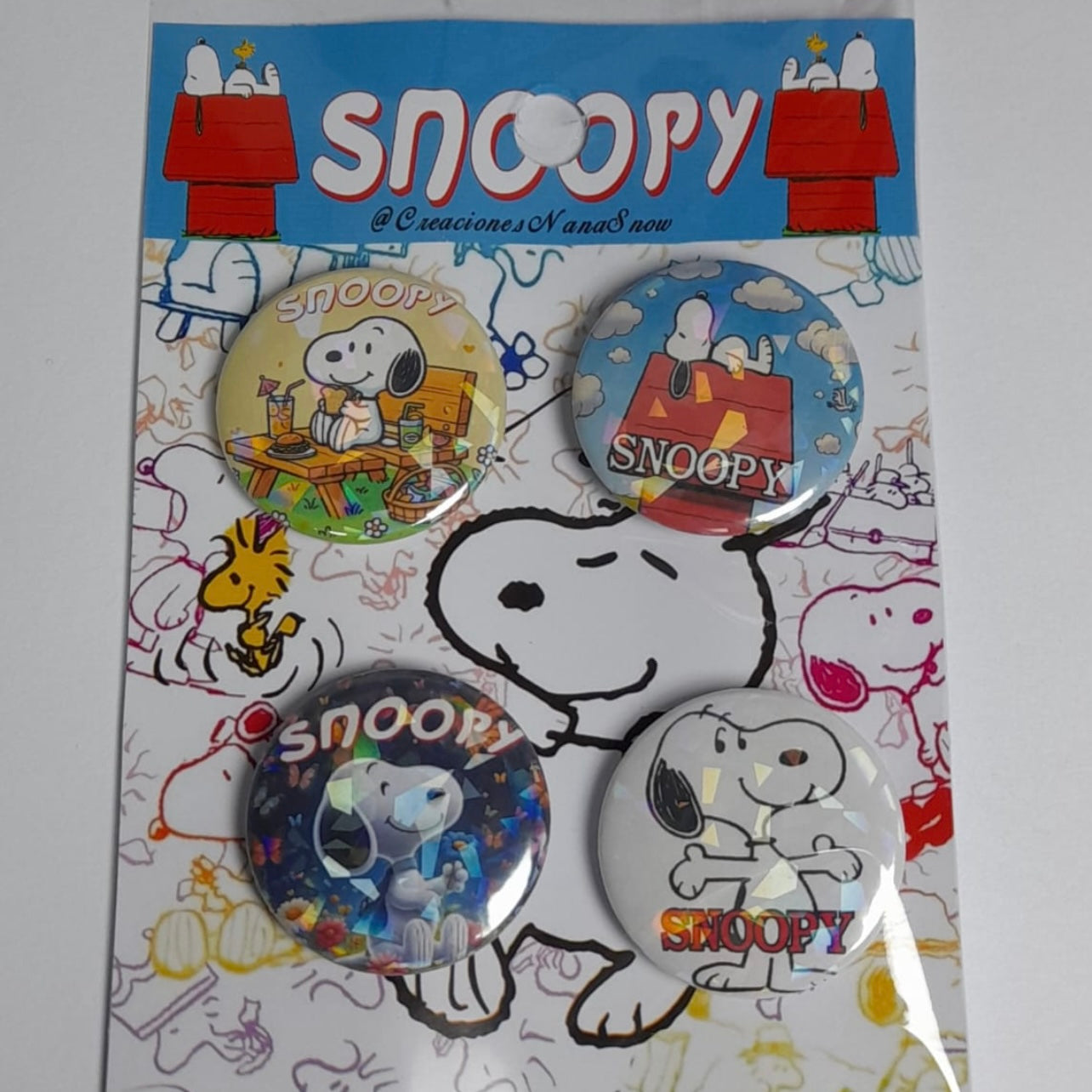 Set 4 Chapitas “Snoopy”