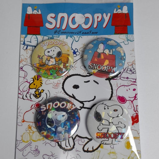 Set 4 Chapitas “Snoopy”