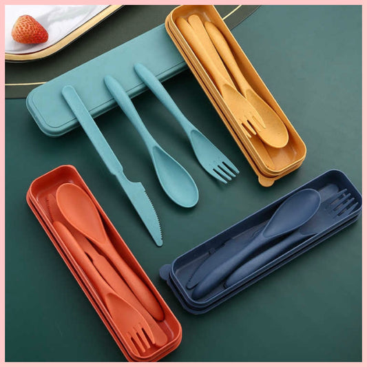 Set Tenedor + Cuchara + Cuchillo + Cajita
