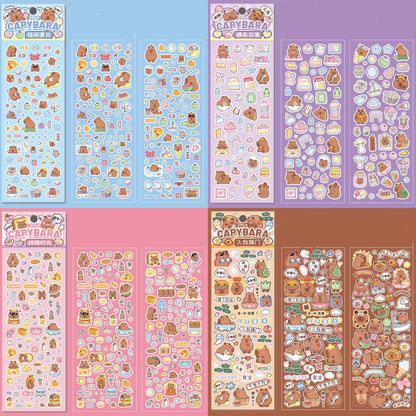 Set 2 Láminas de Stickers “Capybara”.