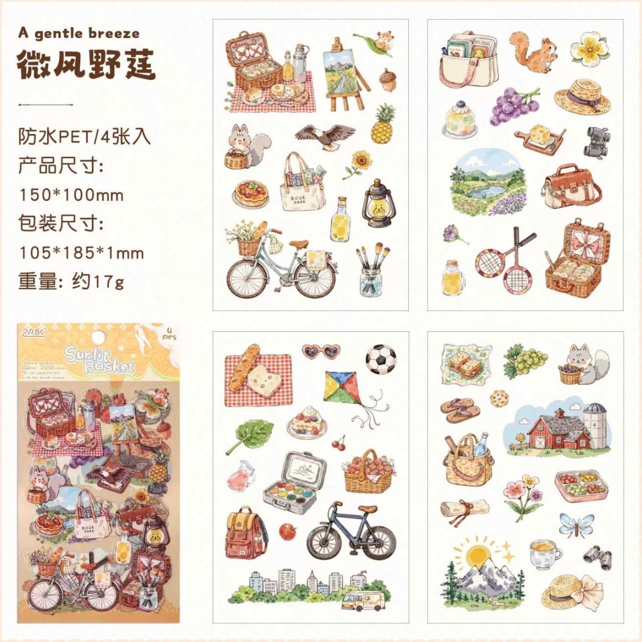 Set 4 Láminas de Stickers “Vida Diaria”.