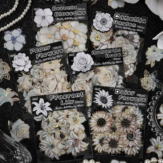 Set 20 Stickers “Flores Blancas”