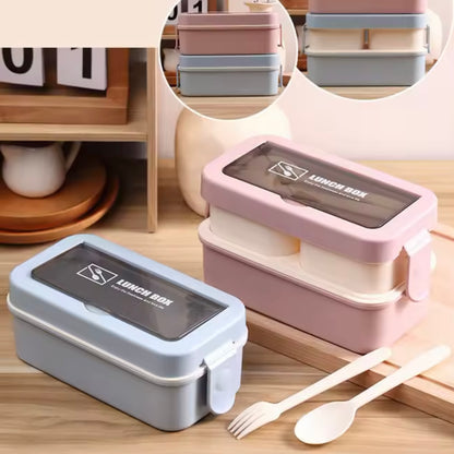 Lunch Box + Tenedor y Cuchara, apto para microondas.