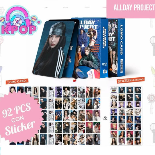 Set 92 PCS “ALLDAY PROJECT”. 60 Photocards + 32 Mini Stickers.