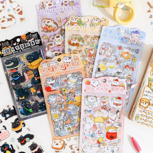 Set 4 Láminas de Sticker “Gatitos”