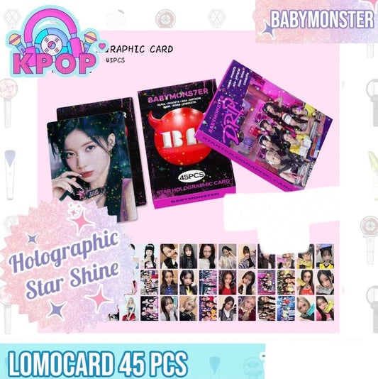Set 45 Photocards Holographic Shine “BabyMonster”.