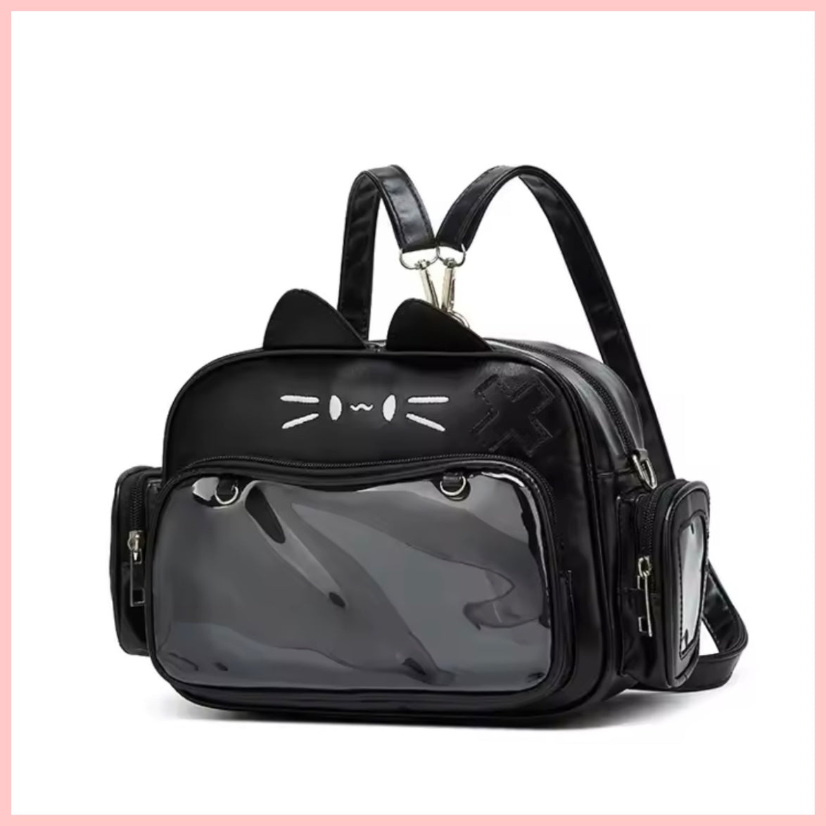 Mochila- Bolso “Gatito”. Material Cuerina 33x24x12cms