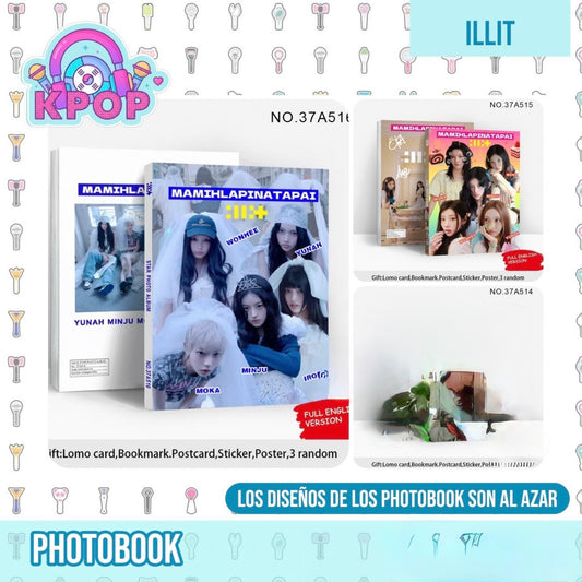 Photobook “ILLIT” + 4 PhotoCards + Lámina de Stickers. 40 Páginas 29x21Cms