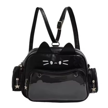 Mochila- Bolso “Gatito”. Material Cuerina 33x24x12cms