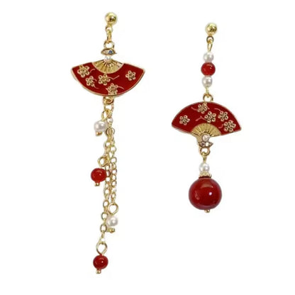 Aros “Abanico Rojo”