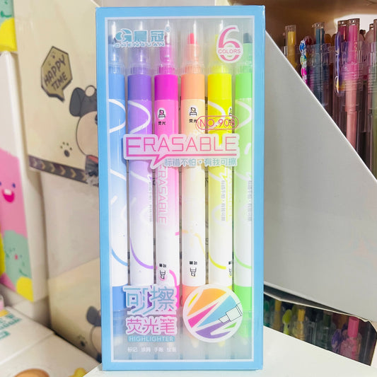 Set 6 Destacadores Tinta Borrable