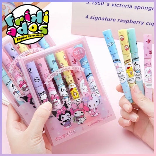 Set 6 Destacadores “Sanrio”