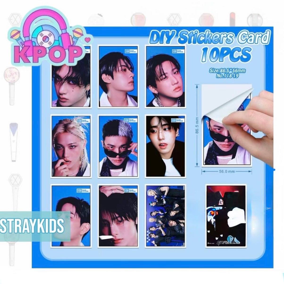 Set 10 Photocards Stickers. Distintos Grupos