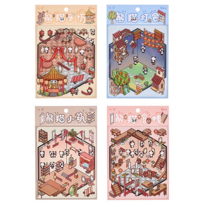 Sticker para armar casitas y Escenarios “Pandas”