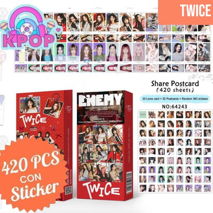 Set 420 PCS “Twice”. 30 Photocards + 30 LomoCards + 360 Stickers