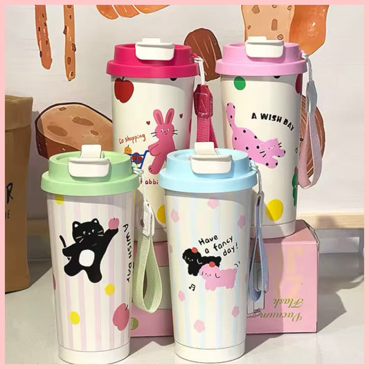 Vaso Térmico con Boquilla y Bombilla. 500ml