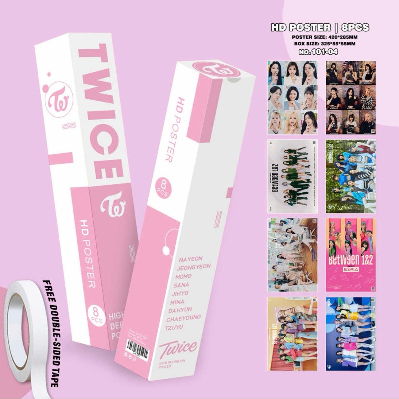 Set 8 Póster HD + Cinta Doble Faz 42x29cms