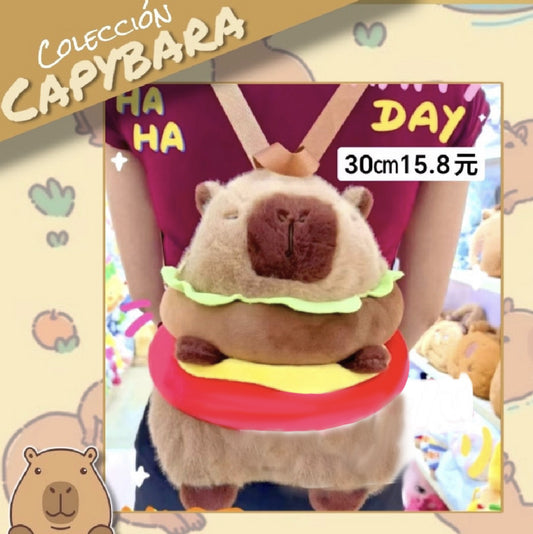 Mochila “Capybara Hamburguesa”. 30Cms