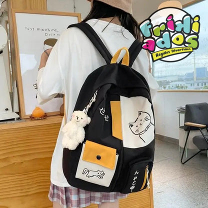 Mochila Multi-Bolsillos Impermeable “Gatito”. 44x32x15cms