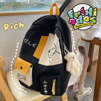 Mochila Multi-Bolsillos Impermeable “Gatito”. 44x32x15cms