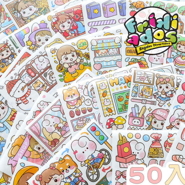 Set 50 Láminas de Stickers. 12x12Cms