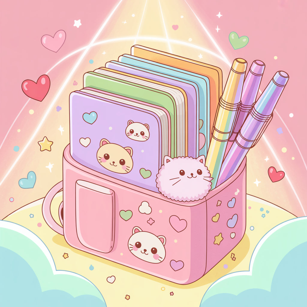 Set SORPRESA 5 Productos Papelería (Libretas, Stickers, Lápices, Estuches, Washi Tape, Gomas, Etc..)